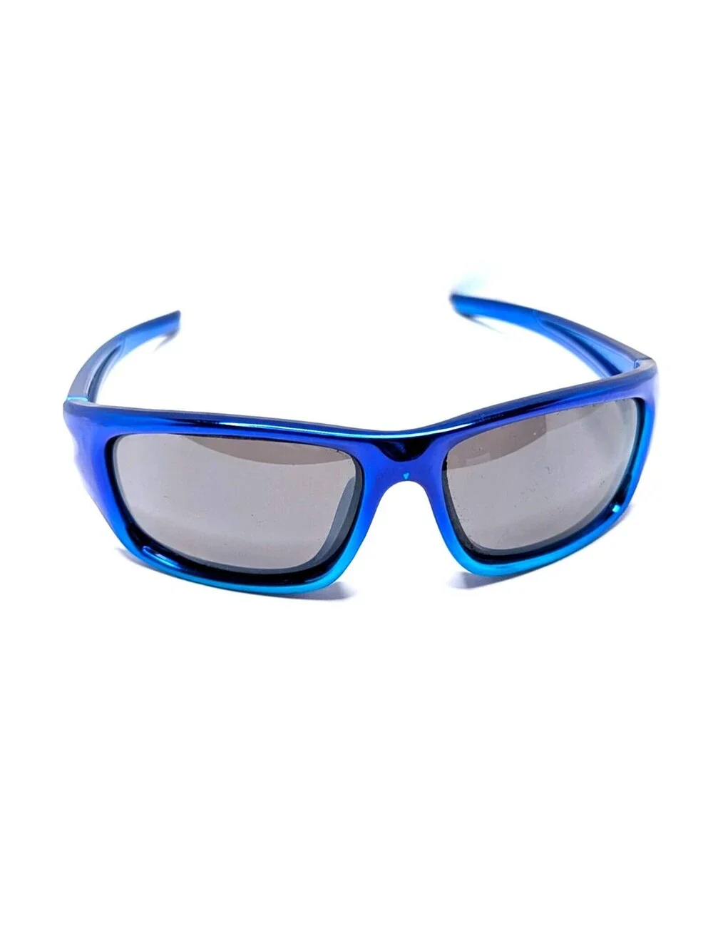 Glossy Blue Rectangular Frame Gray Lens Men’s Sunglasses